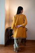 Shalimar Bagh yellow sufi choga with pista green paki salwar