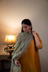 Shalimar Bagh yellow sufi choga with pista green paki salwar