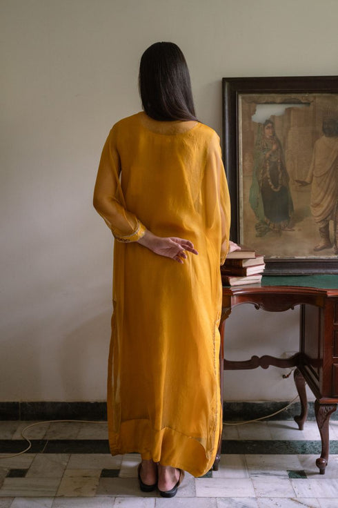 Shalimar Bagh yellow waahida kaftan