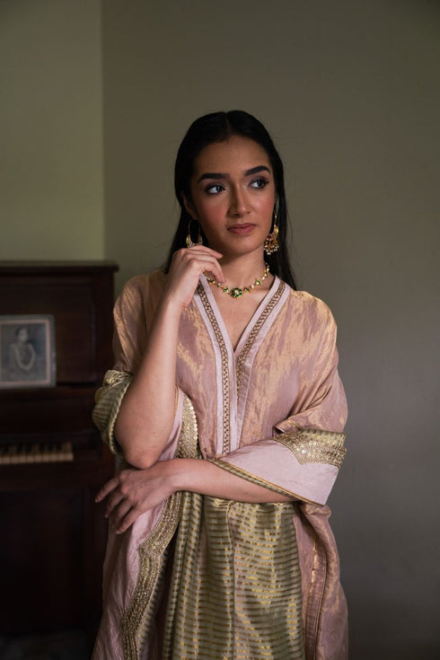 Shalimar bagh richa mauve pink kaftan with pants