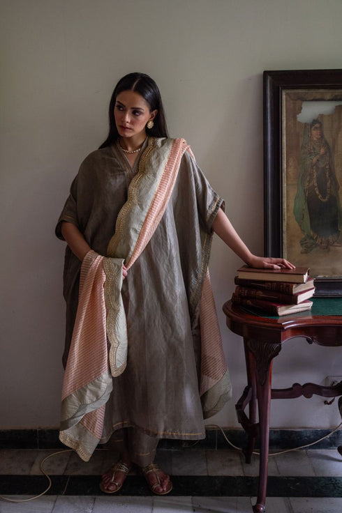 Shalimar bagh richa sage green kaftan with pants