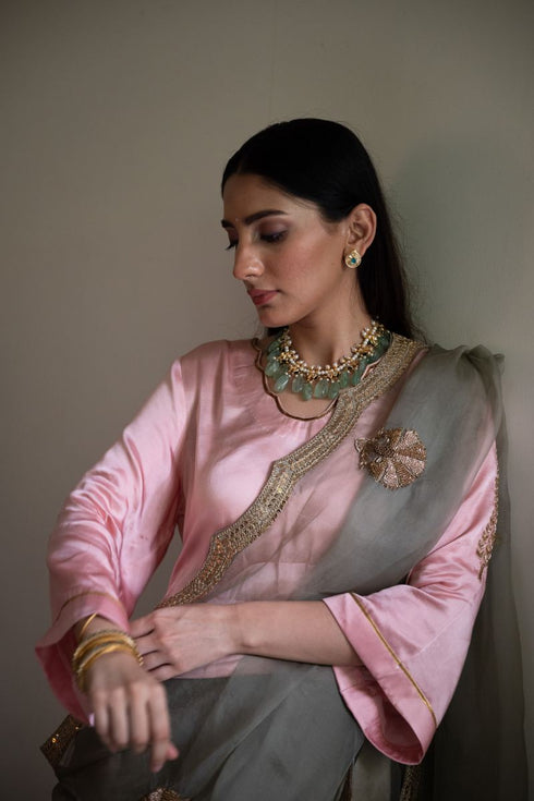 Shalimar nurjahan sage green sari