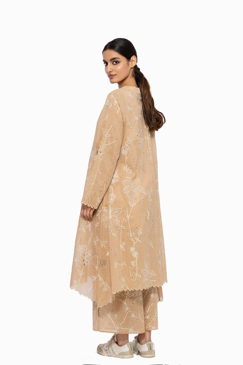 Shell cutwork embroidered handloom cotton tunic