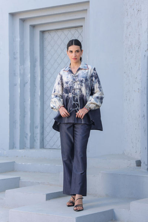 Shibori rose tie-up co-ord set