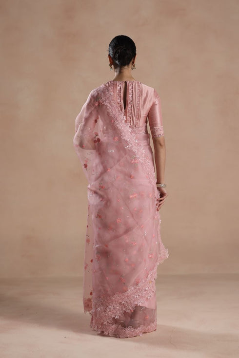 Shiloh pink sari set