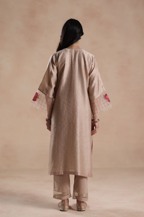 Sidra beige kurta set