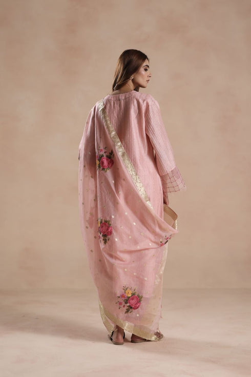 Sidra pastel pink kurta set