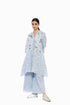 Sky blue thread embroidered handloom cotton tunic