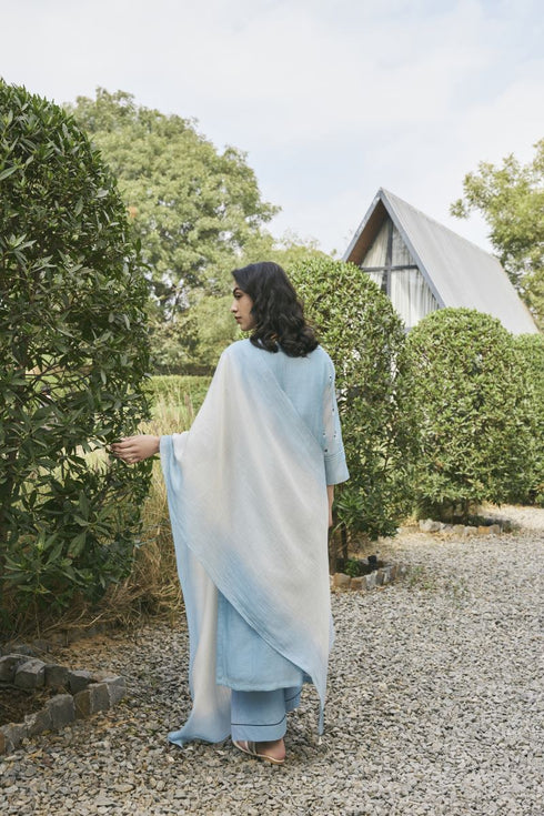 Sky embroidered kurta set