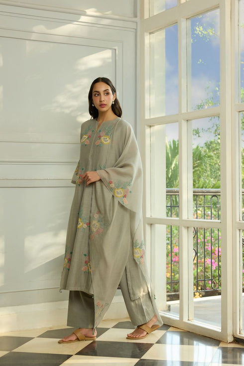Slate aapplique kurta set