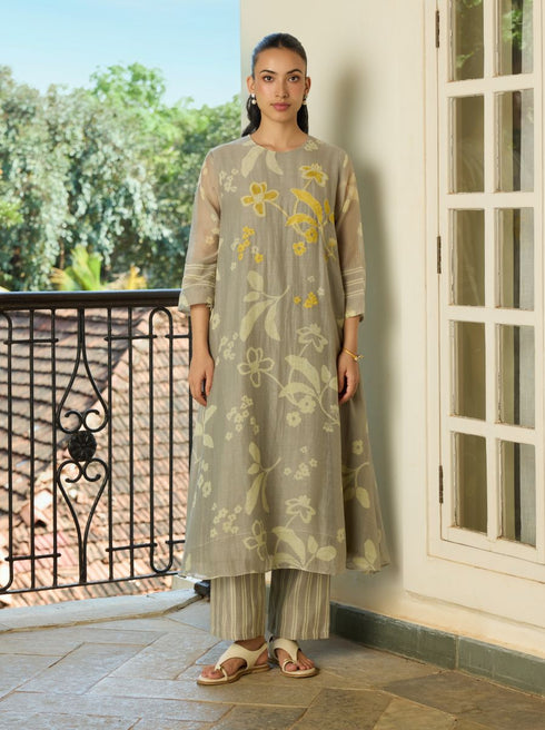 Slate floral embroidered co-ord set