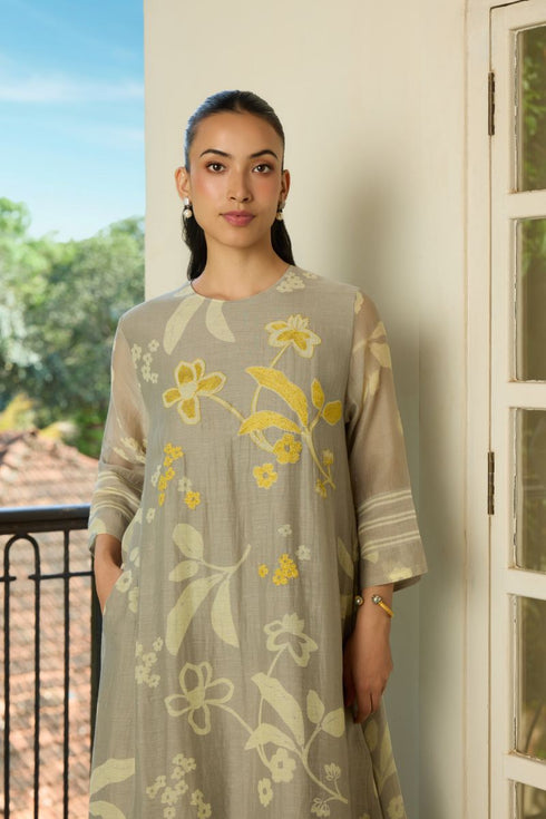 Slate floral embroidered co-ord set