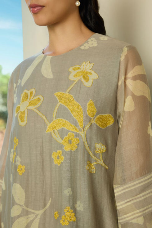 Slate floral embroidered co-ord set