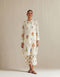 Smaira off white straight short kurta with pants