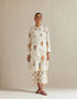Smaira off white straight short kurta with pants