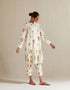 Smaira off white straight short kurta with pants