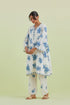 Sneha blue and off-white A-line short kurta set