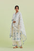 Sneha blue and off-white pintuck straight kurta set