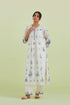 Sneha blue and off-white pintuck straight kurta set