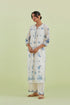 Sneha blue and off-white pintuck straight kurta set