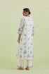 Sneha blue and off-white pintuck straight kurta set