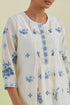 Sneha blue and off-white pintuck straight kurta set