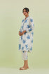 Sneha blue and off-white short kurta with pants