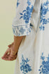Sneha blue and off-white short kurta with pants set
