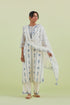 Sneha blue and off-white straight kurta set