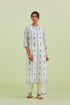 Sneha blue and off-white straight kurta set