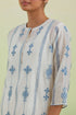 Sneha blue and off-white straight kurta set