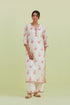 Sneha pink and off-white straight long kurta set