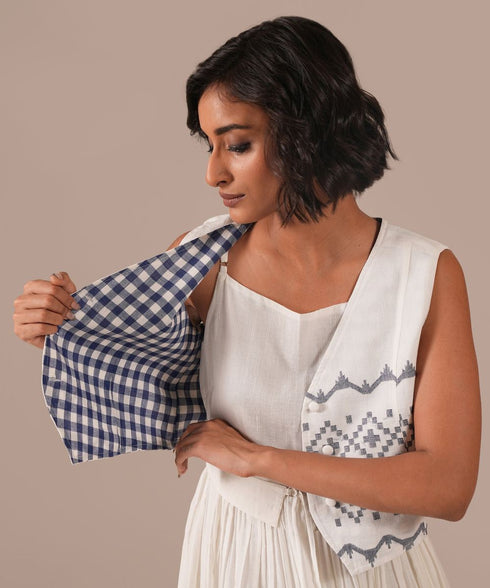 Snowflake drift dress with waistcoat