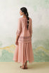 Soft pink chanderi kashmiri embroidered short kurta set