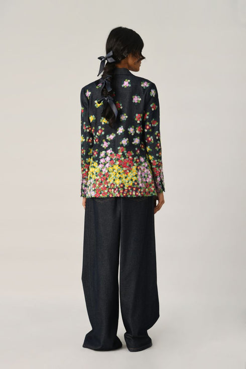 Sogdiana embroidered two-button jacket