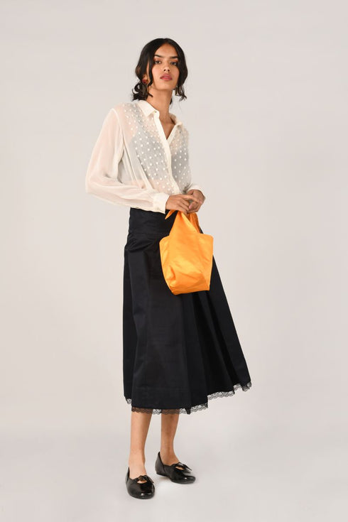 Sombreuil white yoke embroidered shirt