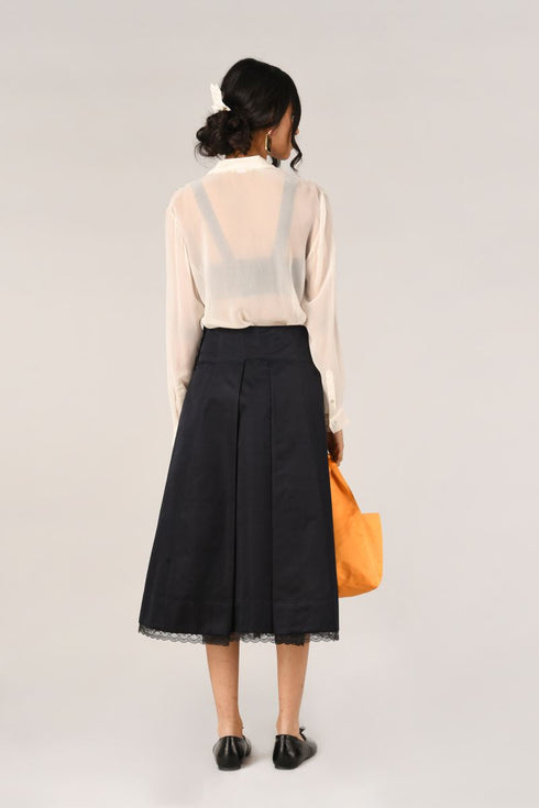 Sombreuil white yoke embroidered shirt