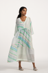 Spring green kaftan dress