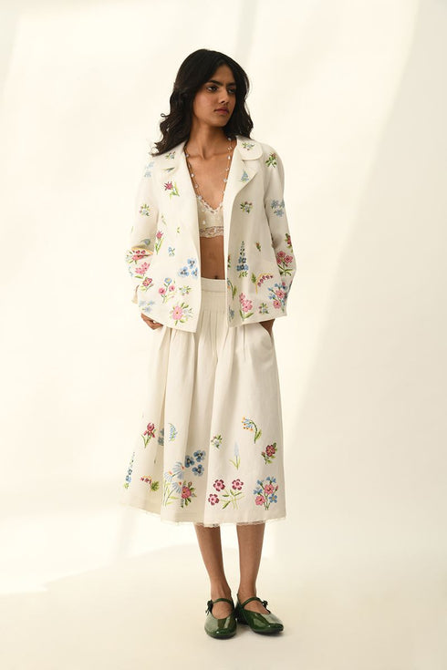 Stellata beige cross stitch jacket