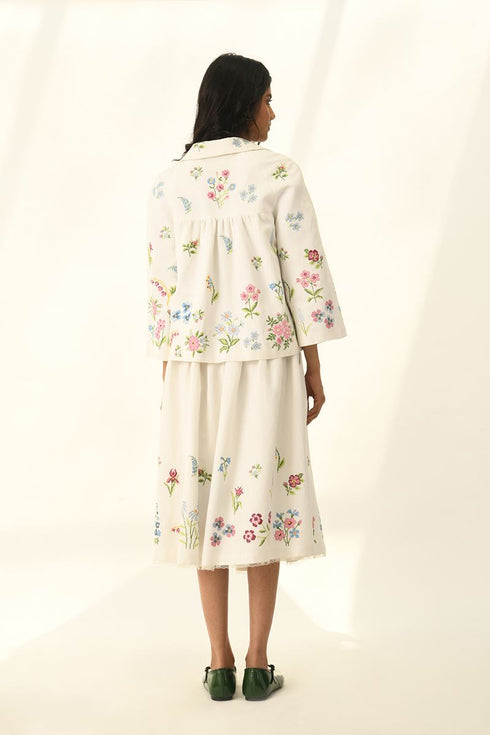 Stellata beige cross stitch jacket