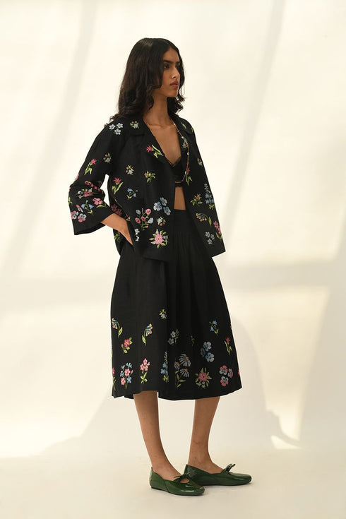 Stellata black cross stitch jacket