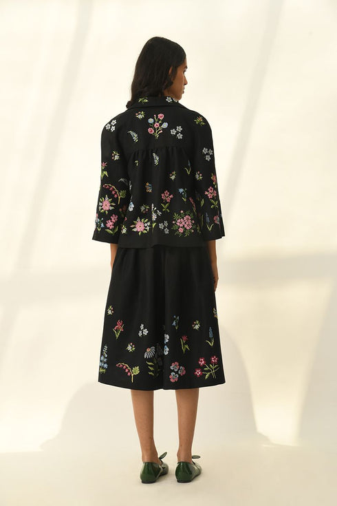 Stellata black cross stitch jacket
