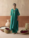 Stripe chaand turquoise kaftan set