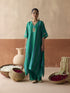 Stripe chaand turquoise kaftan set