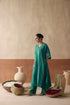 Stripe chaand turquoise kaftan set