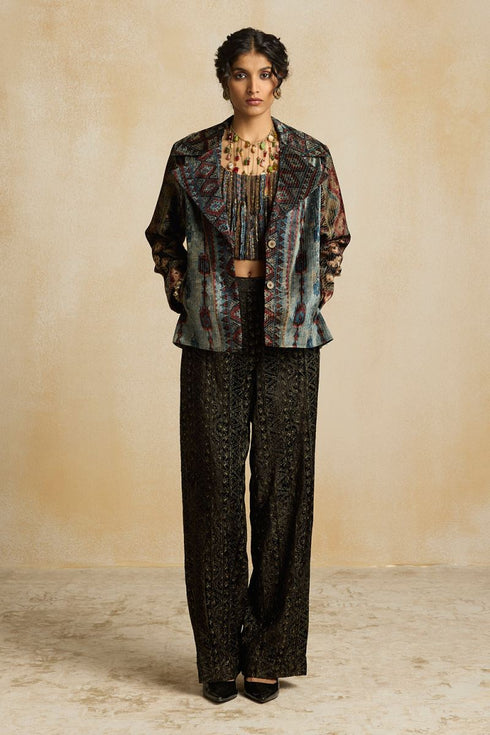 Suroor black embroidered pants