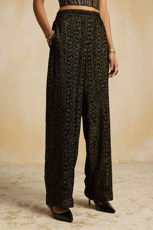 Suroor black embroidered pants