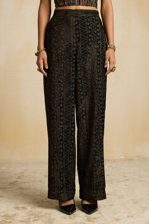 Suroor black embroidered pants