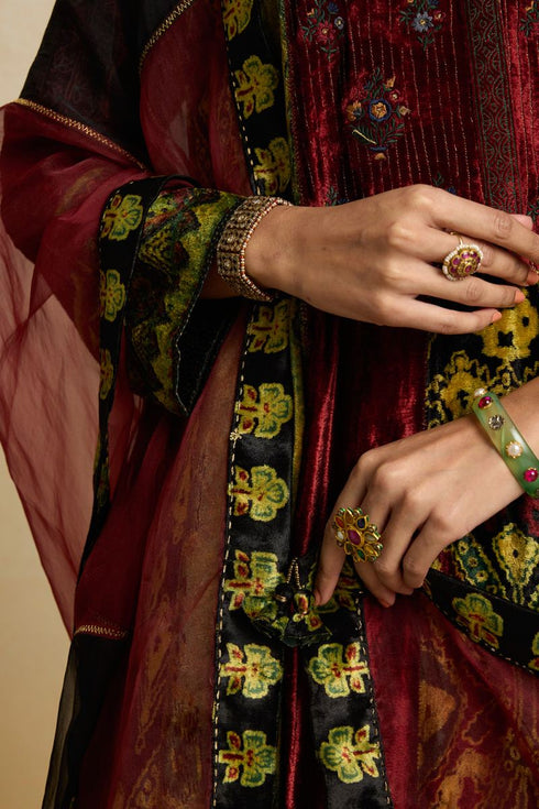 Suroor green organza stole