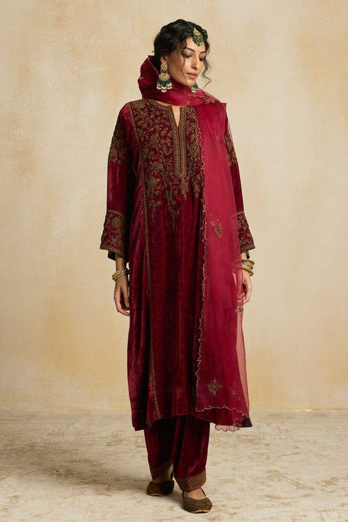 Suroor pink yoke phiran kurta